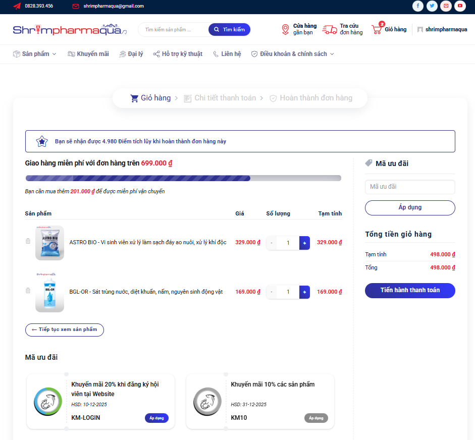 Kiểm tra giỏ hàng